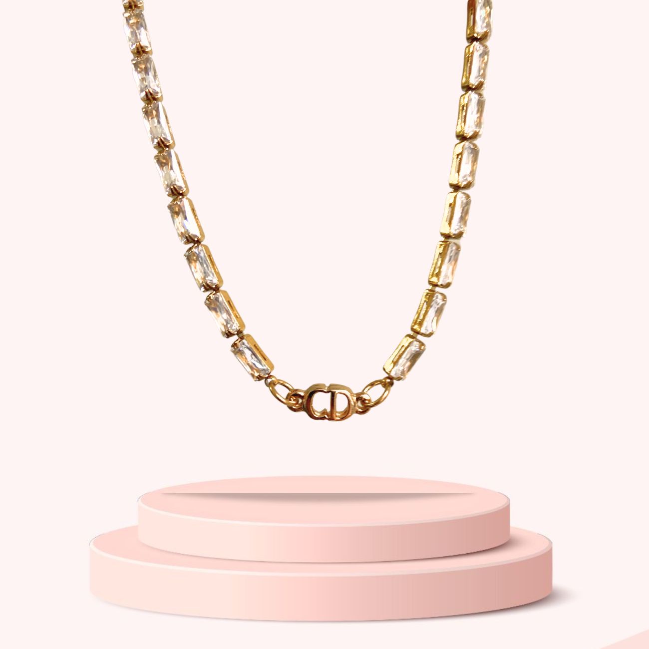 Authentic Mini CD Dior pendant- Reworked Diamante Choker