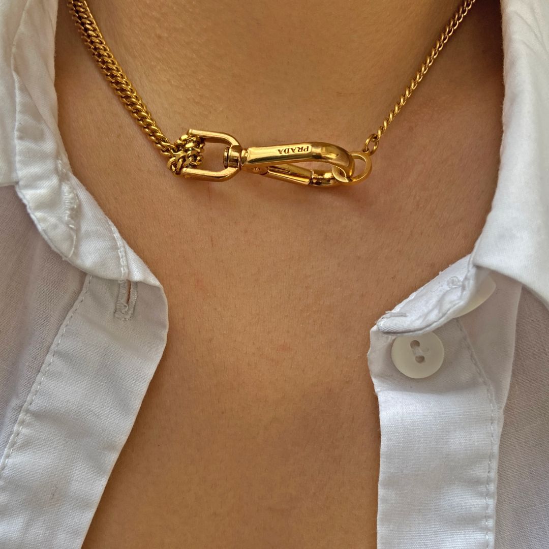 Authentic Prada Clasp-Reworked Necklace
