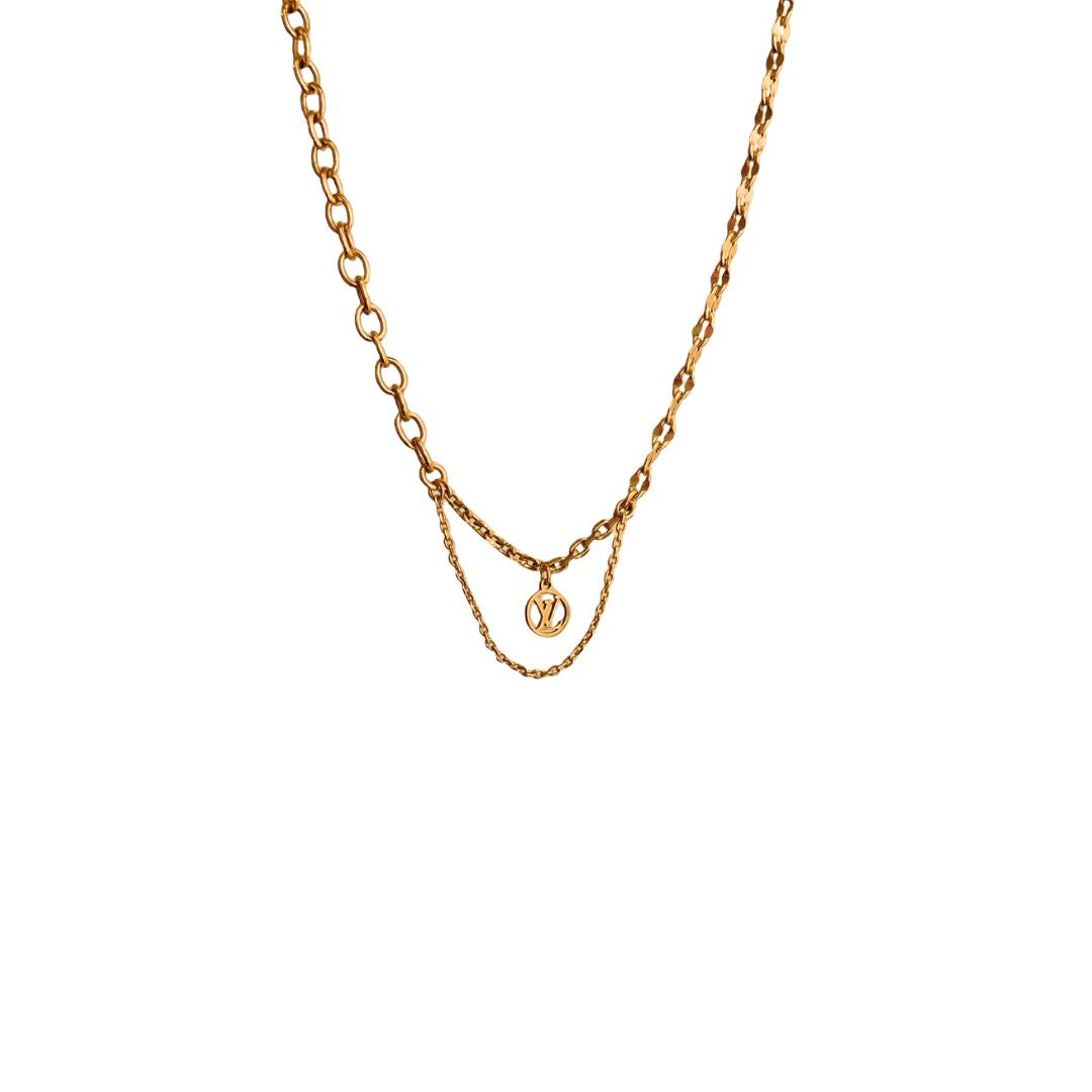 Authentic Louis Vuitton Logo Blooming Pendant- Reworked Choker