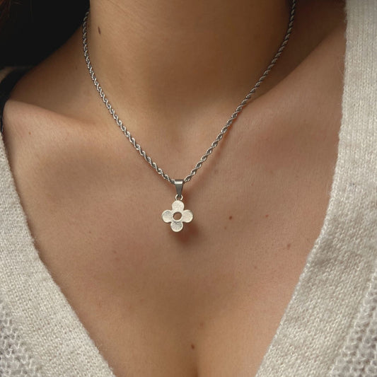 Authentic Louis Vuitton Raye Cabas Flower Pendant- Reworked Necklace