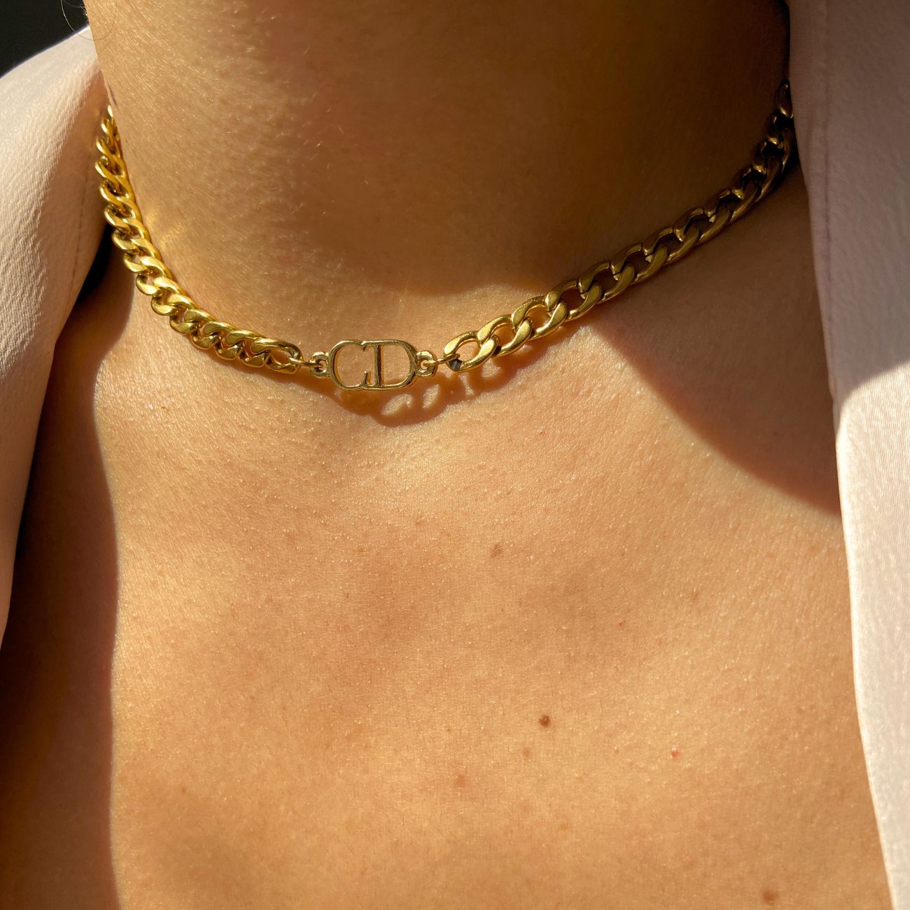 Repurposed Authentic Dior pendant- Choker