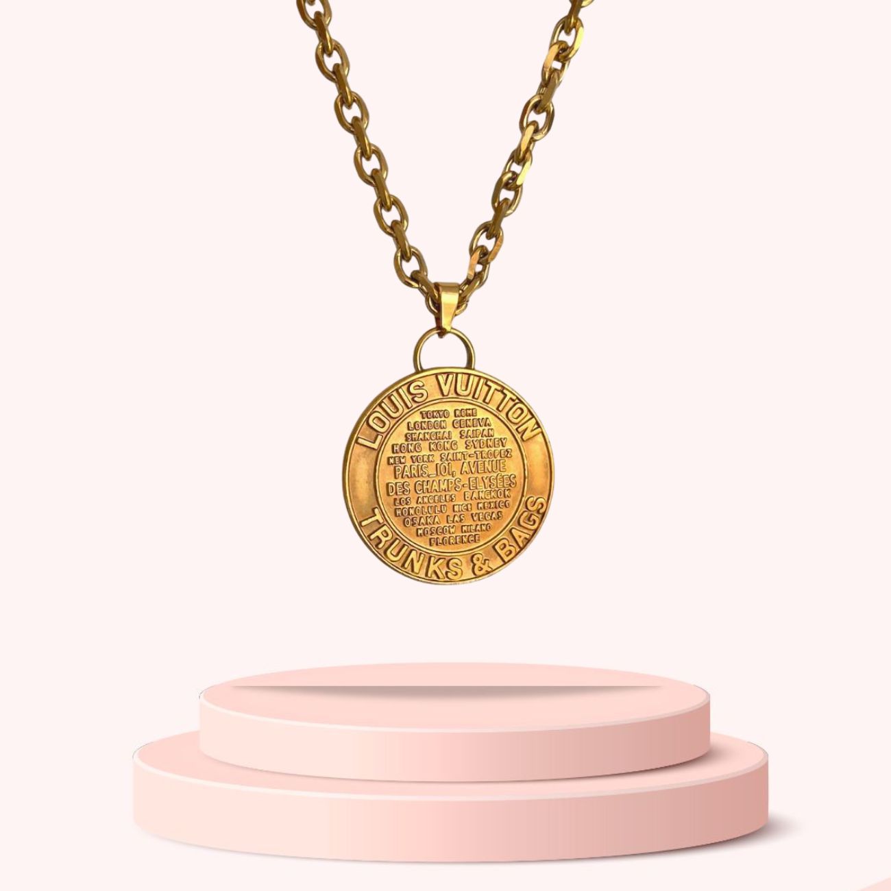 Authentic Louis Vuitton Large Pendant- Reworked Necklace