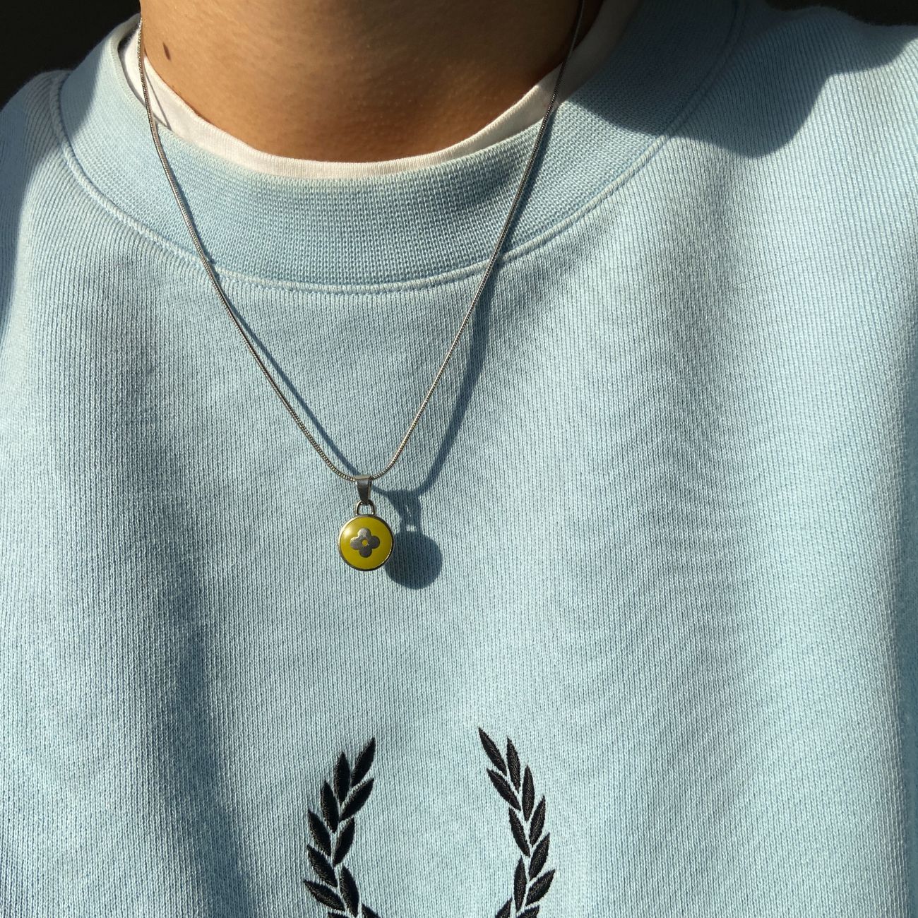 Authentic Louis Vuitton Green Pendant Reworked Necklace