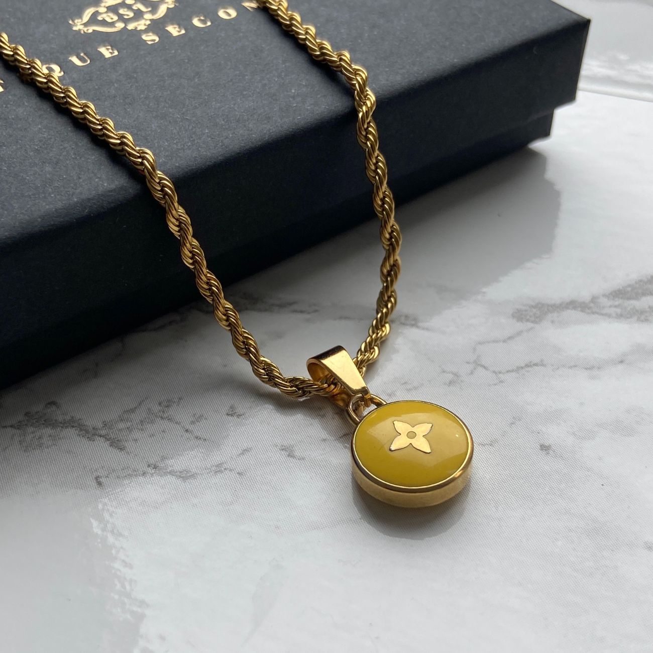 Authentic Louis Vuitton Yellow Pendant- Necklace