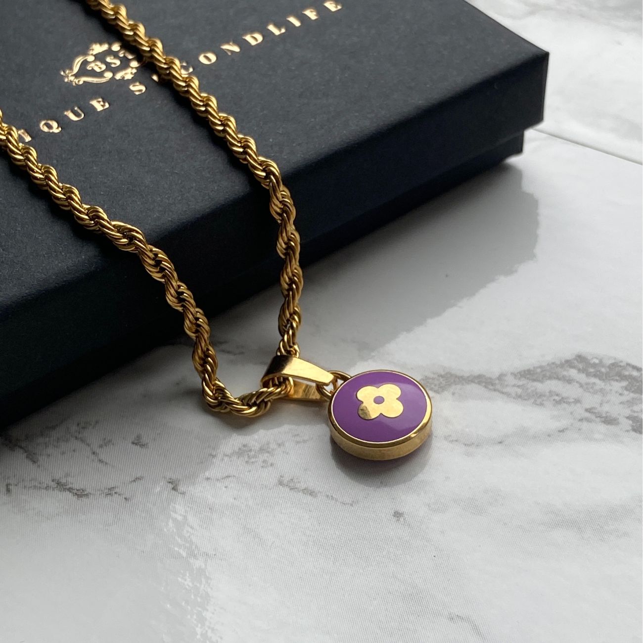 Authentic Louis Vuitton Rosewood Pendant- Necklace