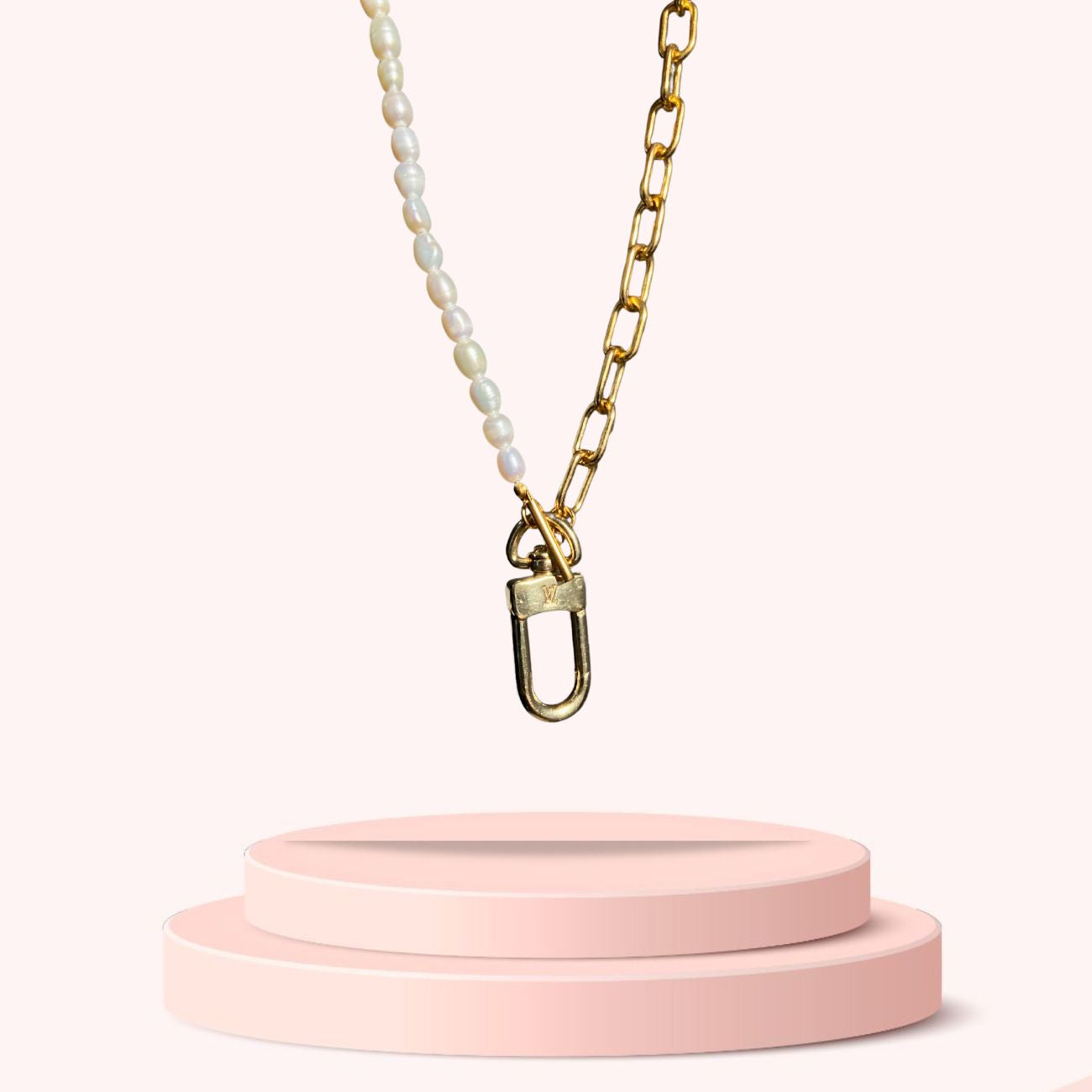 Authentic Louis Vuitton Charm Clasp - Reworked Pearls Choker