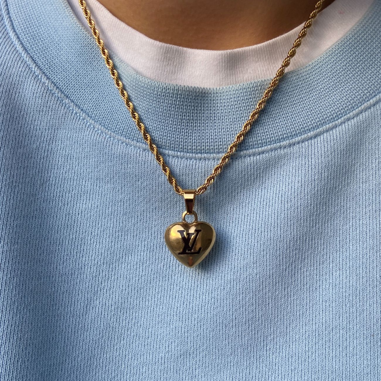 Authentic Louis Vuitton  Black Heart Charm- Reworked Necklace
