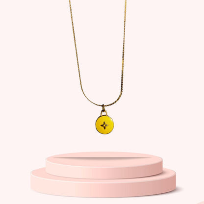 Authentic Louis Vuitton Yellow Pendant- Necklace