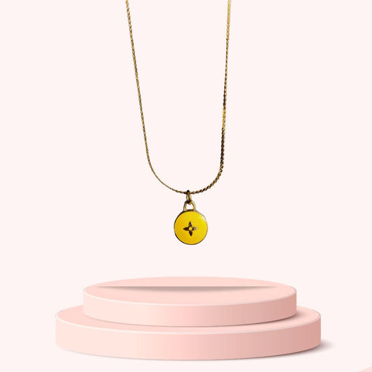 Authentic Louis Vuitton Yellow Pendant- Necklace