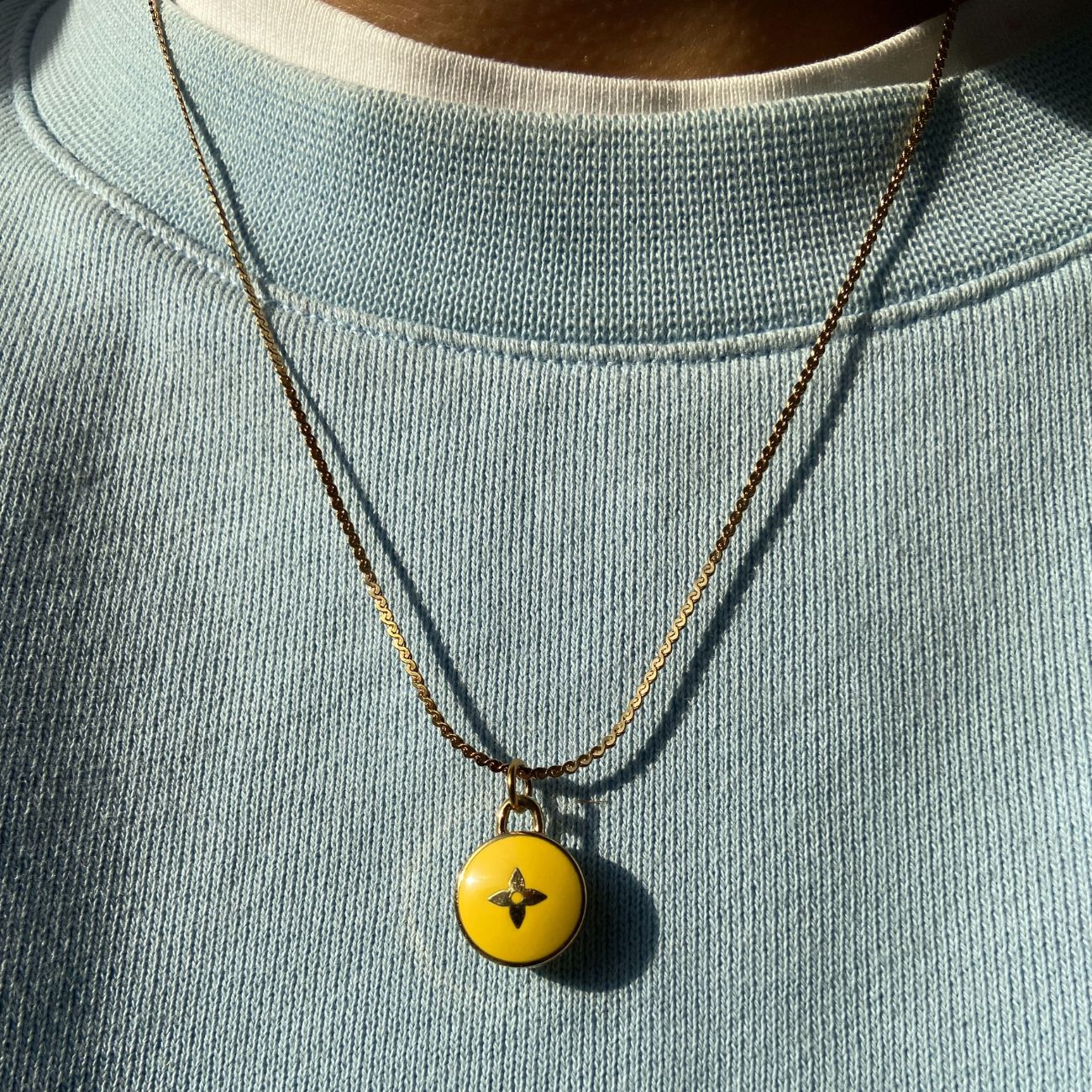 Authentic Louis Vuitton Yellow Pendant- Necklace