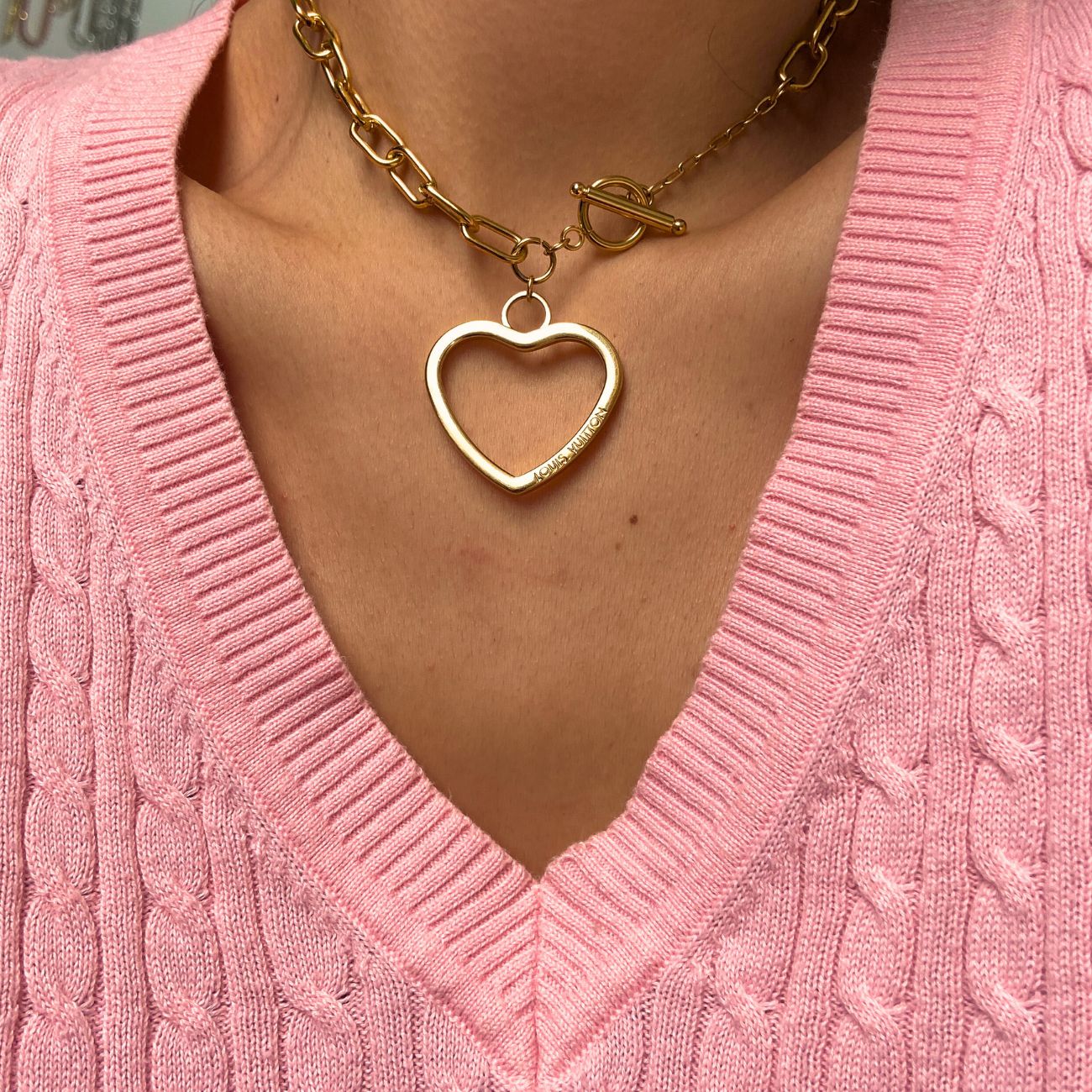 Authentic Louis Vuitton Big Coeur Charm- Reworked Choker