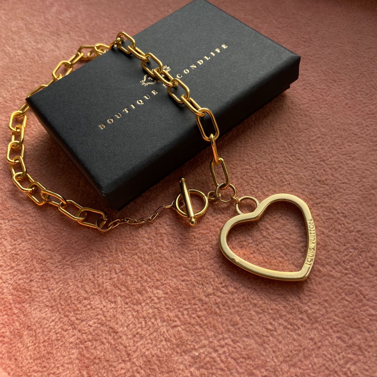 Authentic Louis Vuitton Big Coeur Charm- Reworked Choker