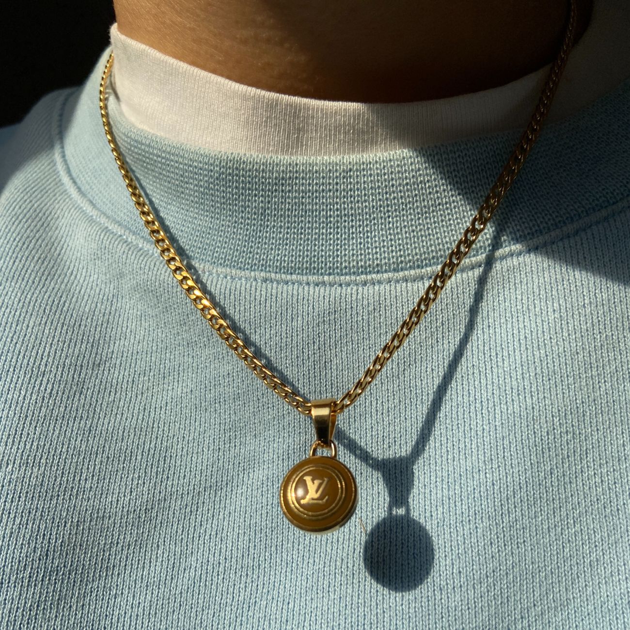 Authentic Louis Vuitton Logo Sienna Pendant -  Necklace