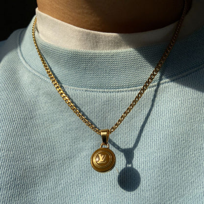 Authentic Louis Vuitton Logo Sienna Pendant -  Necklace