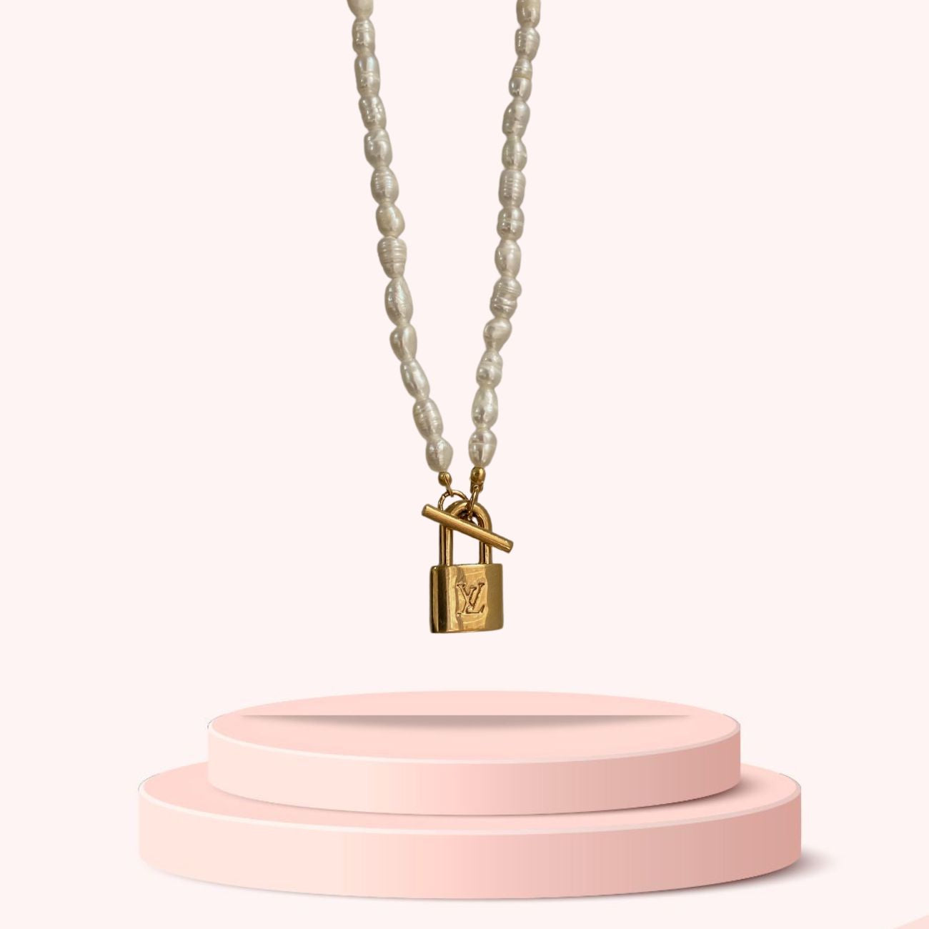 Authentic Louis Vuitton Padlock Pendant- Necklace
