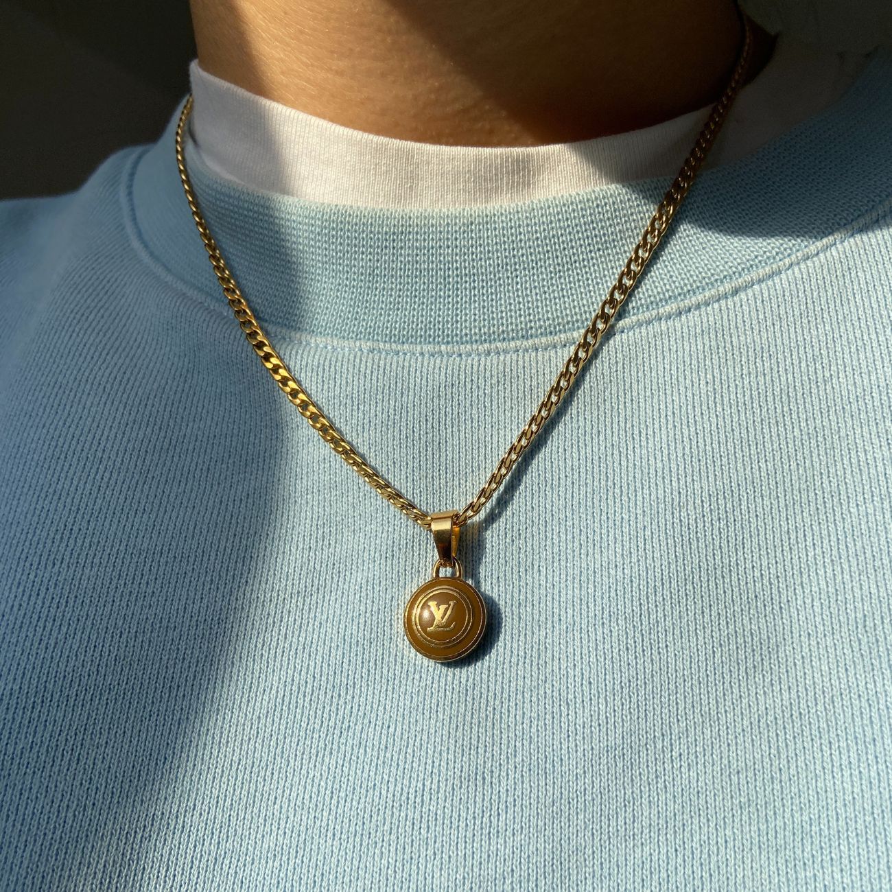 Authentic Louis Vuitton Logo Sienna Pendant -  Necklace