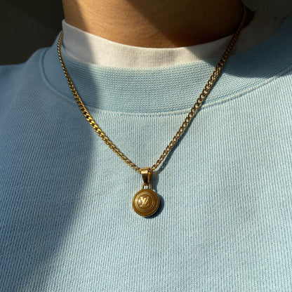 Authentic Louis Vuitton Logo Sienna Pendant -  Necklace