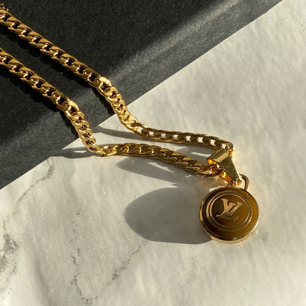 Authentic Louis Vuitton Logo Sienna Pendant -  Necklace