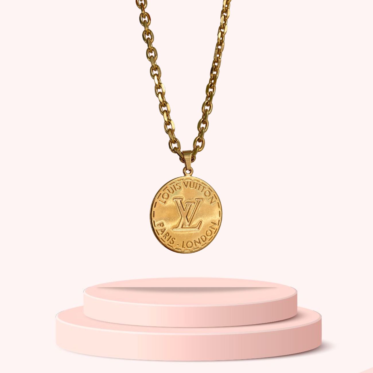 Authentic Louis Vuitton Large Round - Reworked Necklace