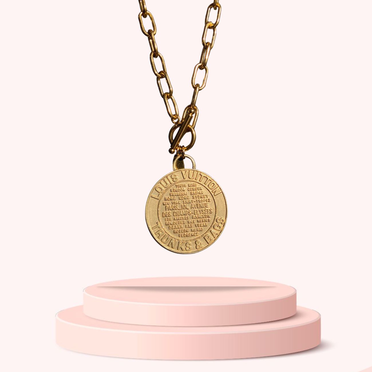 Authentic Louis Vuitton Large Pendant- Reworked Necklace
