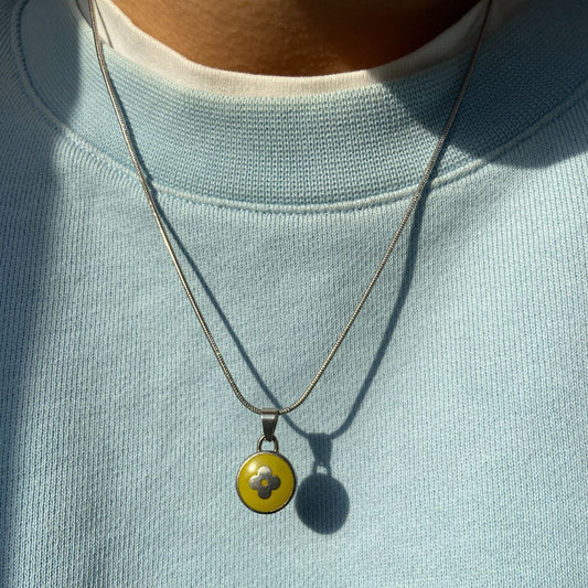 Authentic Louis Vuitton Green Pendant Reworked Necklace