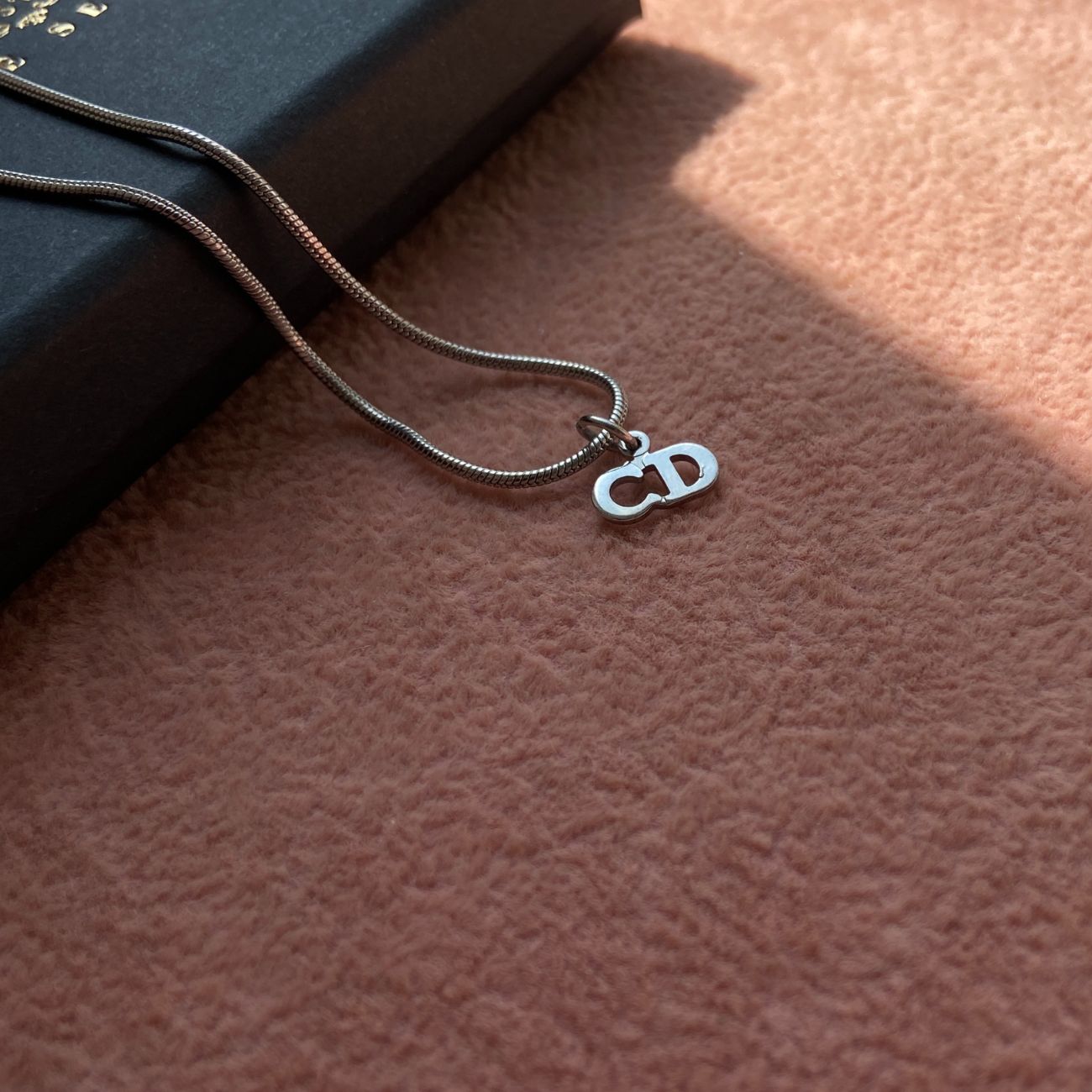Authentic Mini CD Dior Pendant- Reworked Silver Necklace