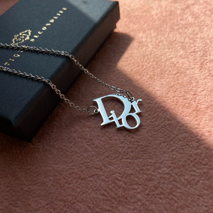 Authentic Dior Pendant- Reworked Silver Necklace