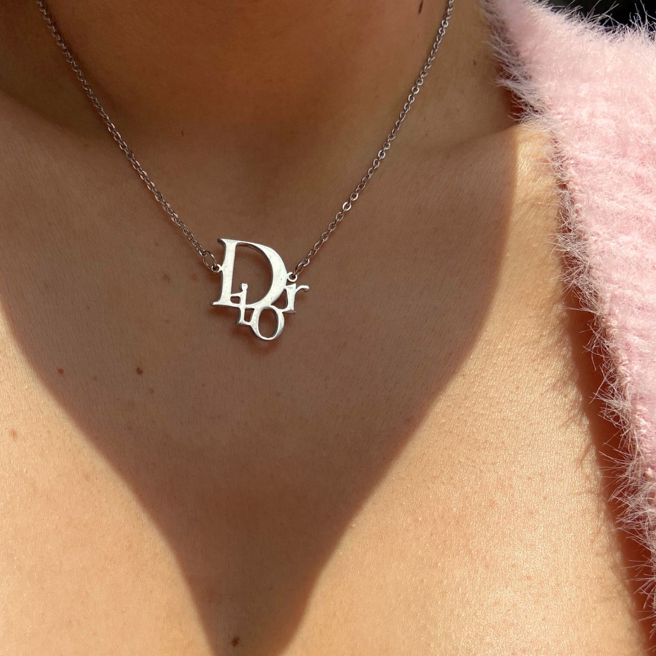 Authentic Dior Pendant- Reworked Silver Necklace