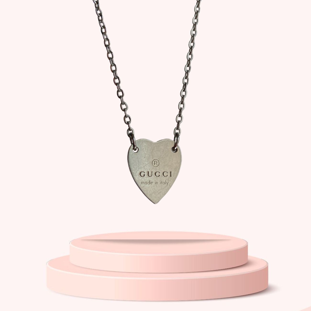 Authentic Gucci Pendant Heart & Bracelet Set -Repurposed Necklace