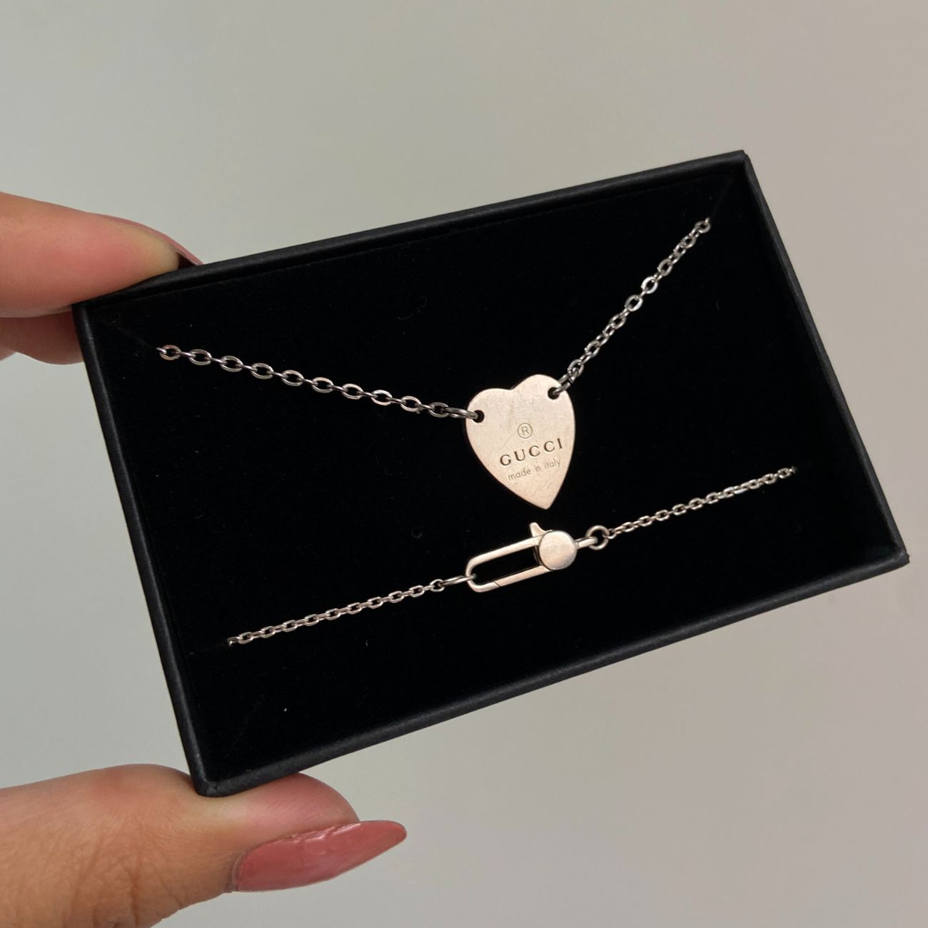 Authentic Gucci Pendant Heart & Bracelet Set -Repurposed Necklace