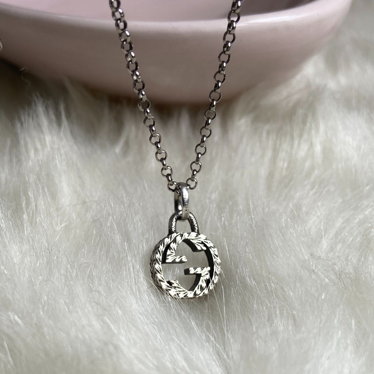 Authentic Gucci Interlocking Pendant Repurposed Necklace