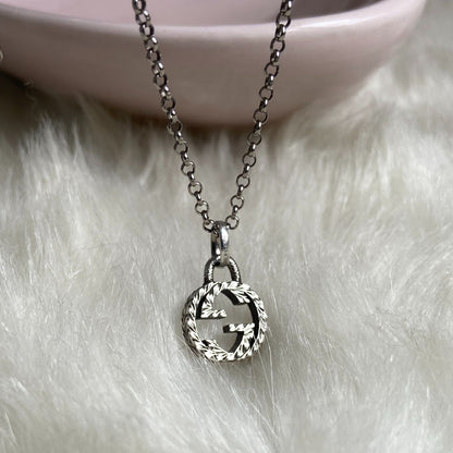 Authentic Gucci Interlocking Pendant Repurposed Necklace