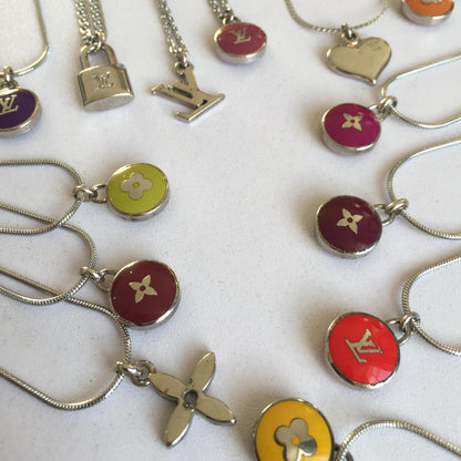 Authentic Louis Vuitton Clover Orange Pendant- Reworked Necklace