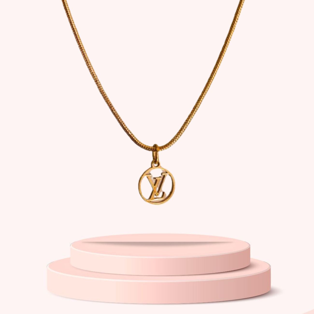 Authentic Louis Vuitton Logo Blooming Pendant- Reworked Necklace