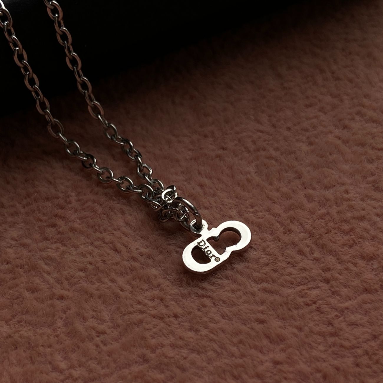 Authtentic Dior Silver mini tag C.D  Reworked Necklace