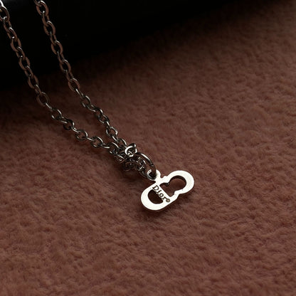 Authtentic Dior Silver mini tag C.D  Reworked Necklace
