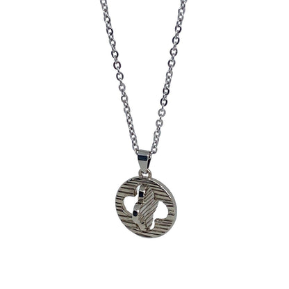 Authentic Louis Vuitton Round Silver Charm- Reworked Necklace