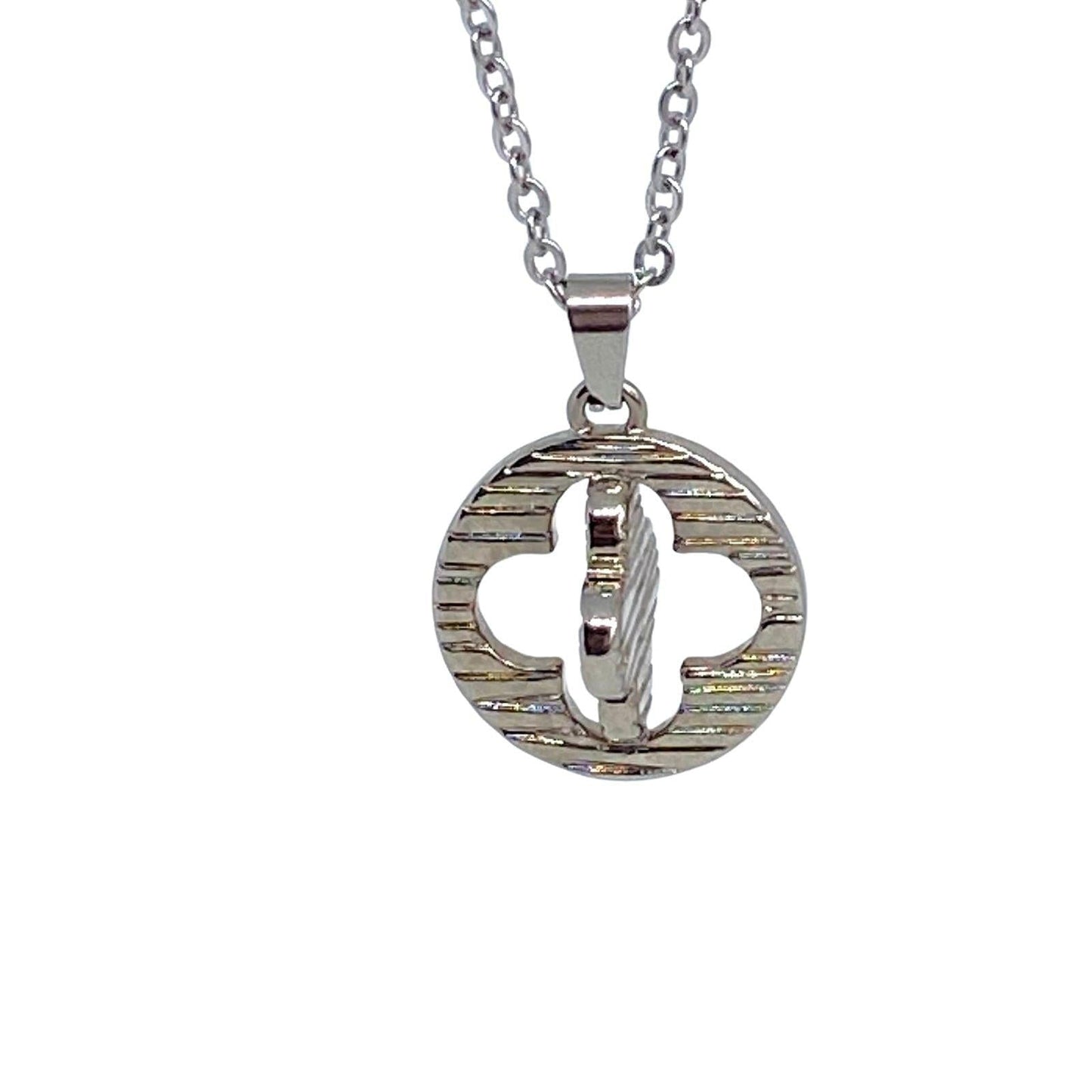 Authentic Louis Vuitton Round Silver Charm- Reworked Necklace