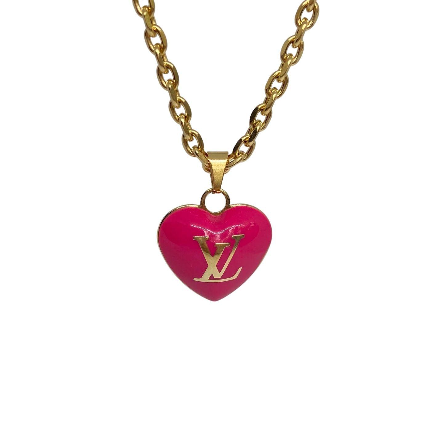 Authentic Louis Vuitton Pendant Big Coeur -Reworked Necklace