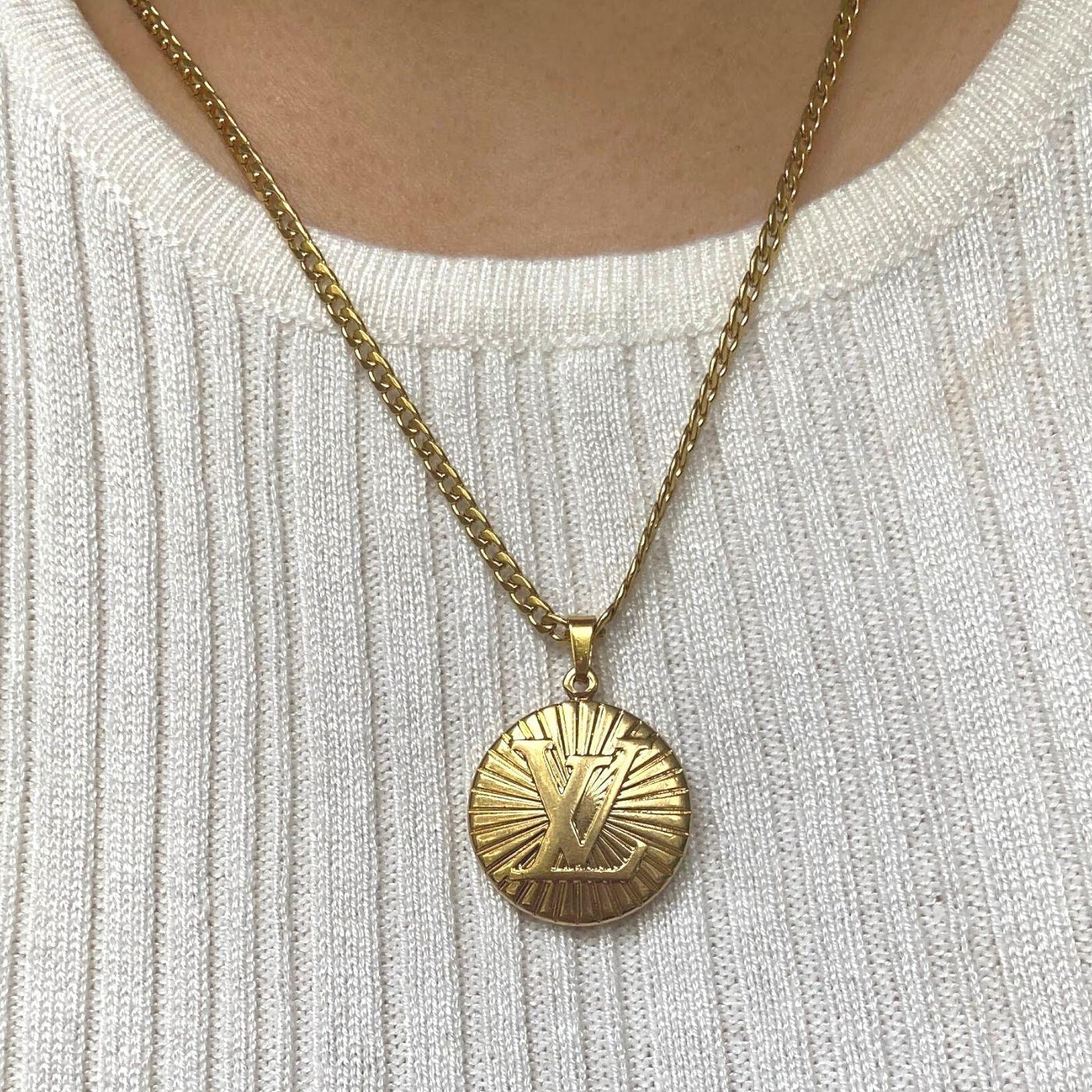 Authentic Louis Vuitton Logo Pendant- Reworked Necklace