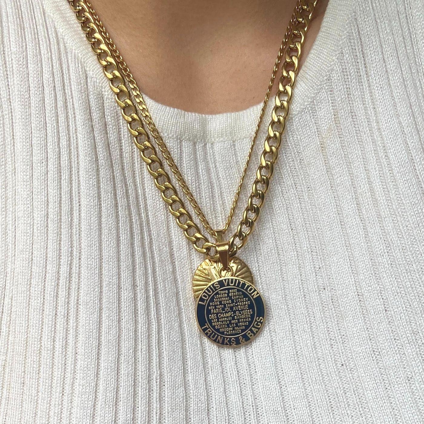 Authentic Louis Vuitton Blue -Reworked Necklace