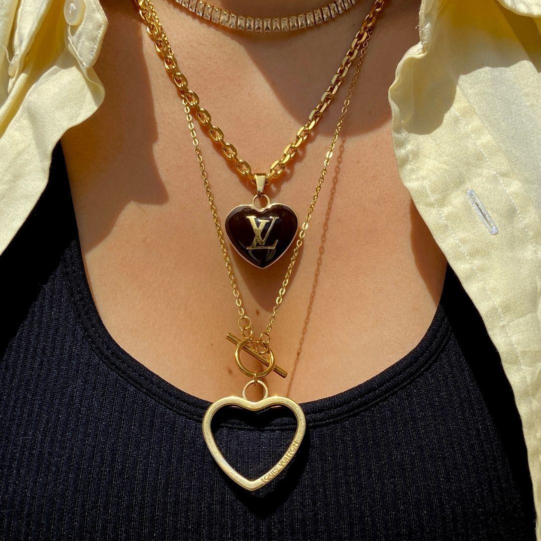 Authentic Louis Vuitton Big Coeur Charm- Reworked Necklace