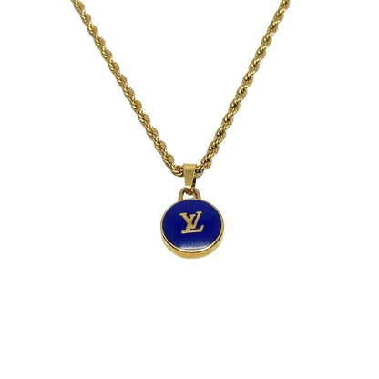 Authentic Louis Vuitton Logo Pendant- Necklace