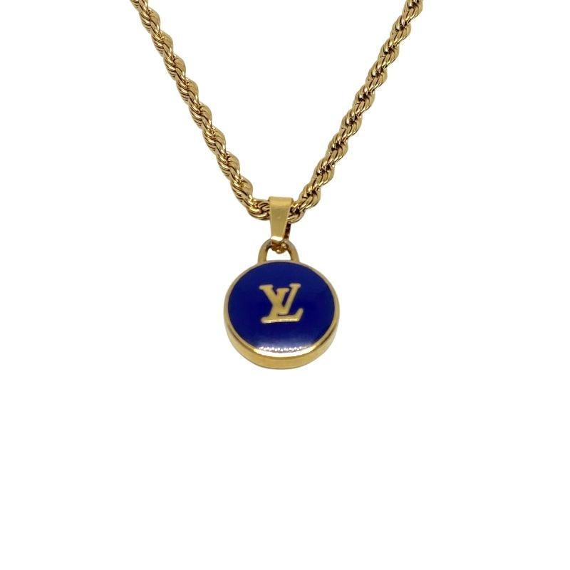 Authentic Louis Vuitton Logo Pendant- Necklace