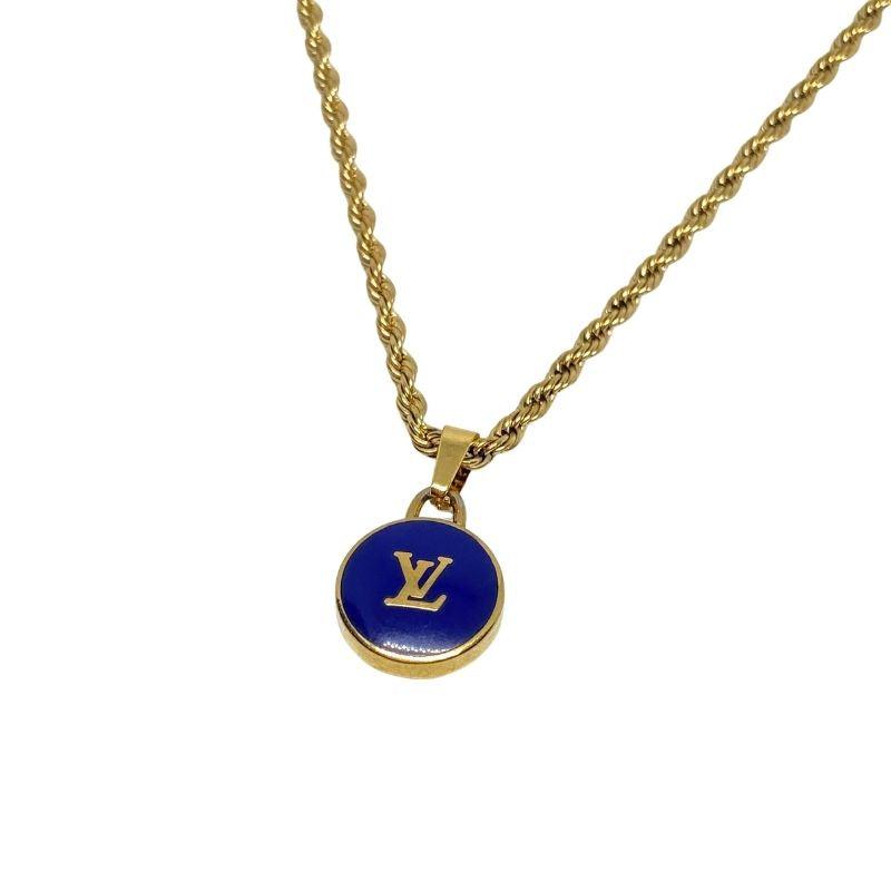 Authentic Louis Vuitton Logo Pendant- Necklace