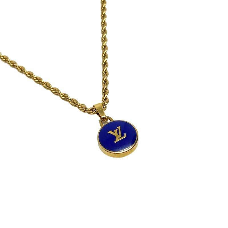 Authentic Louis Vuitton Logo Pendant- Necklace