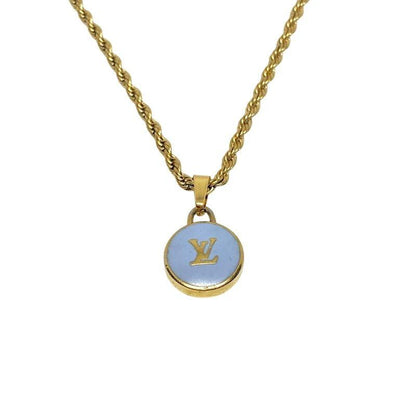 Authentic Louis Vuitton Logo Pendant- Necklace