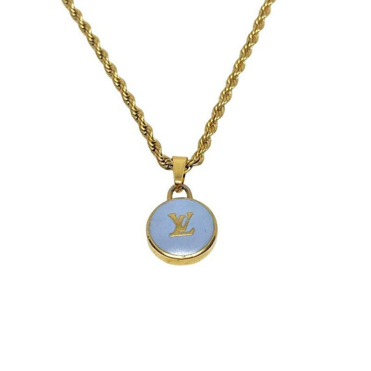 Authentic Louis Vuitton Logo Pendant- Necklace