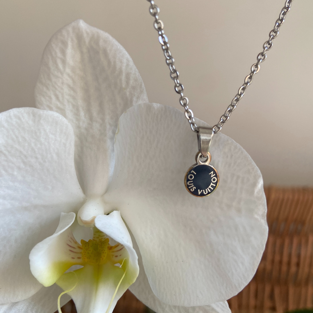 Authentic Louis Vuitton Blue Mini Pendant - Reworked Necklace
