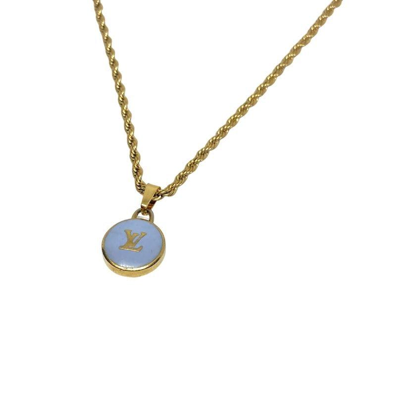 Authentic Louis Vuitton Logo Pendant- Necklace
